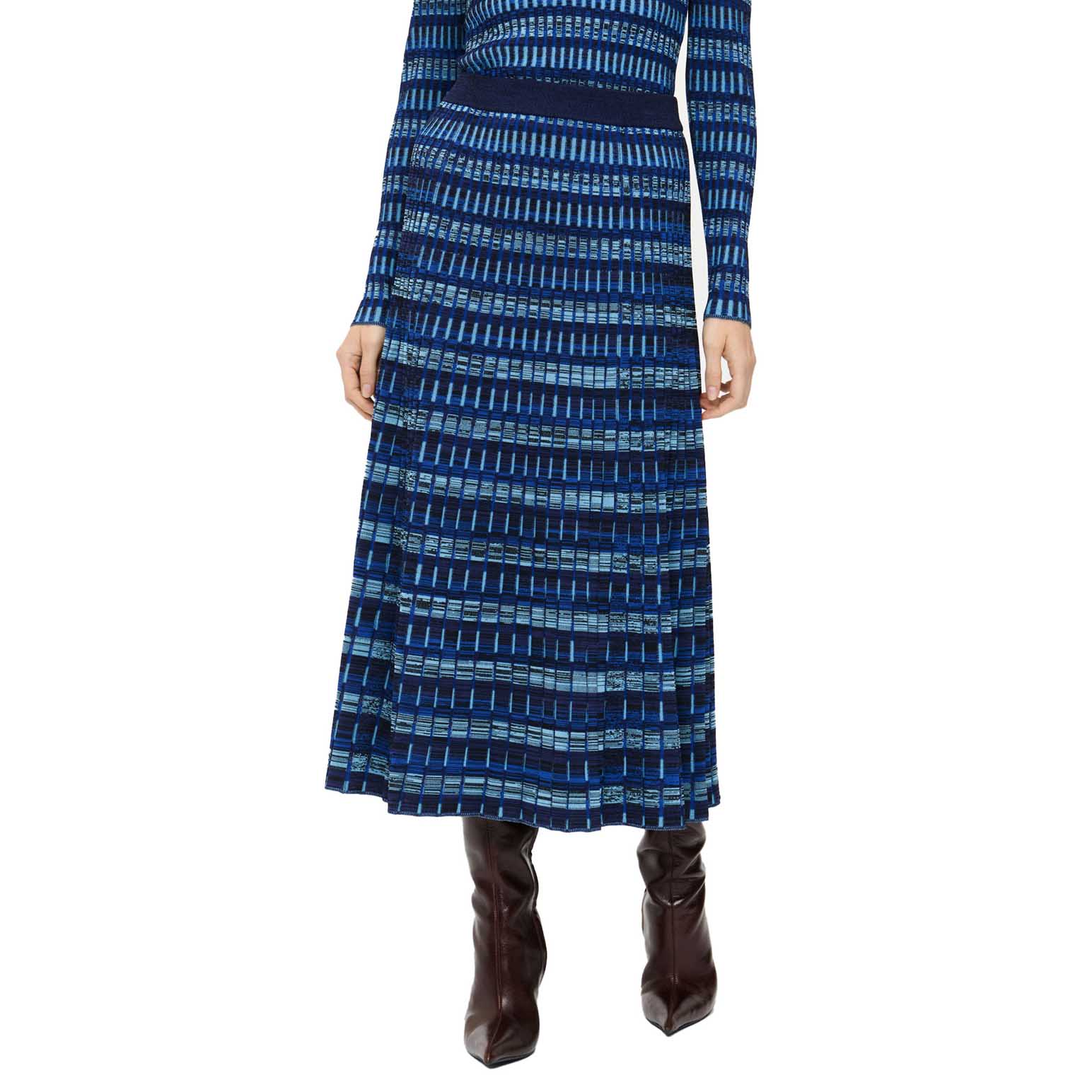 Veronika Maine Mouline Knit Midi Skirt